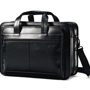 Leather expandable briefcase